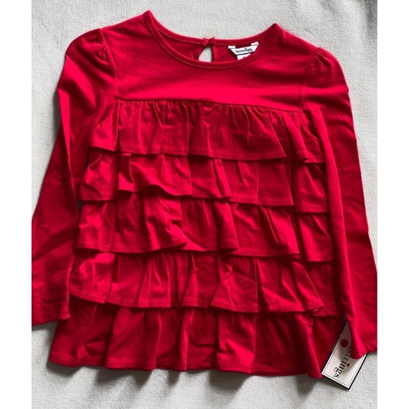 Hartstrings red tiered ruffle shirt 6x NWT - Picture 3 of 5